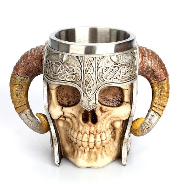 Stainless Steel 3D Skull Mug Viking Drinking Cup Resin Skull Mug Beer Tea Cups Bar Drinkware Halloween Bar Drinkware Gift - east2cart.uk