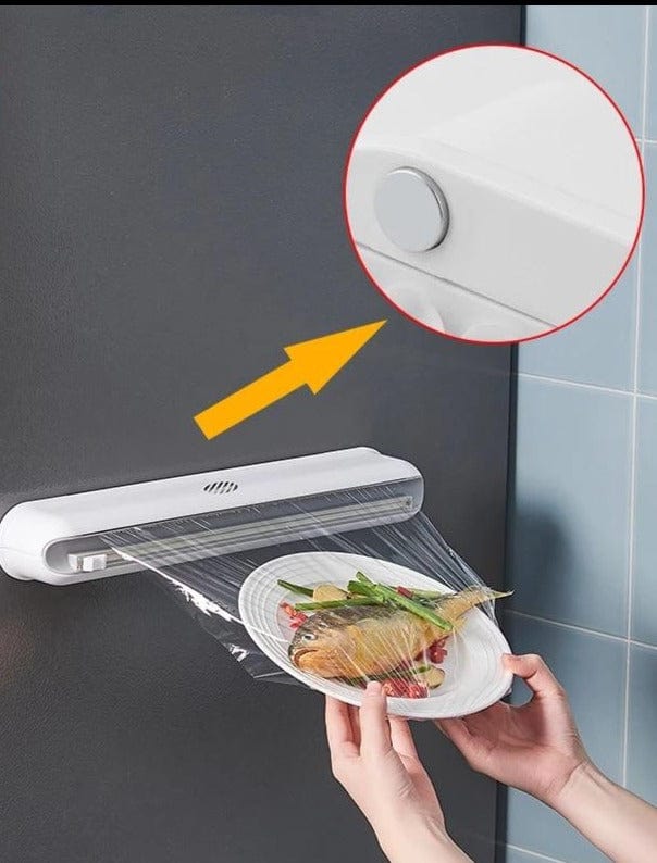 New Xiaomi Youpin Cling Film Cutting Box Wall-mounted Suction Cup Adjustable Plastic Wrap Cutter Home kitchen Food Storage - east2cart.uk