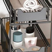 Under Sink Storage Rack 2 Tier Sliding Cabinet Basket Countertop Pull Out Organizer Drawer Spice Shelf in the Kitchen - east2cart.uk