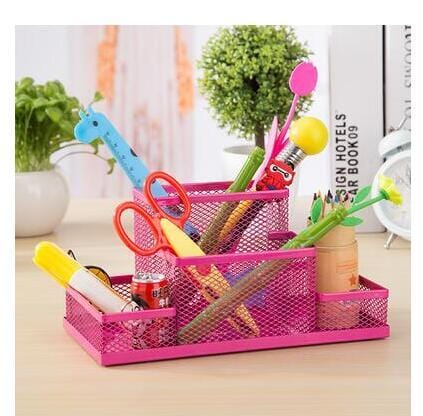 Multi-function Metal Iron desk organizer makeup storage box with drawer Stationery pen holder  Office Supplies home - east2cart.uk