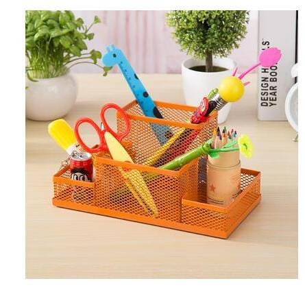 Multi-function Metal Iron desk organizer makeup storage box with drawer Stationery pen holder  Office Supplies home - east2cart.uk