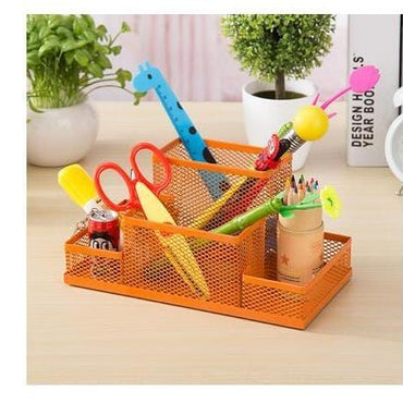 Multi-function Metal Iron desk organizer makeup storage box with drawer Stationery pen holder  Office Supplies home - east2cart.uk