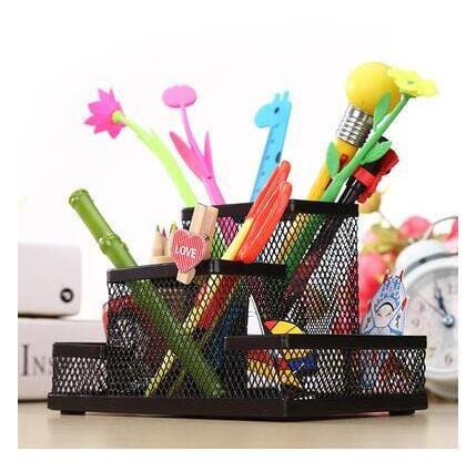 Multi-function Metal Iron desk organizer makeup storage box with drawer Stationery pen holder  Office Supplies home - east2cart.uk