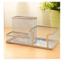 Multi-function Metal Iron desk organizer makeup storage box with drawer Stationery pen holder  Office Supplies home - east2cart.uk