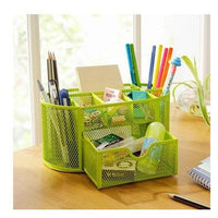 Multi-function Metal Iron desk organizer makeup storage box with drawer Stationery pen holder  Office Supplies home - east2cart.uk