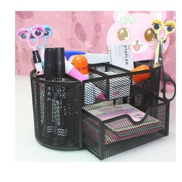 Multi-function Metal Iron desk organizer makeup storage box with drawer Stationery pen holder  Office Supplies home - east2cart.uk