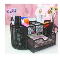 Multi-function Metal Iron desk organizer makeup storage box with drawer Stationery pen holder  Office Supplies home - east2cart.uk