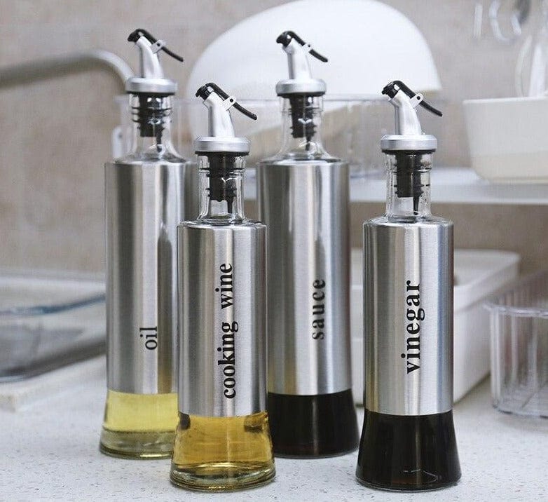 Stainless Steel Glass Seasoning Dispenser - east2cart.uk