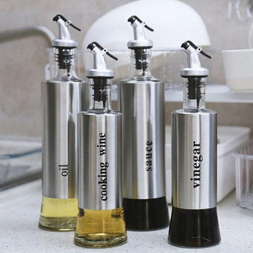 Stainless Steel Glass Seasoning Dispenser - east2cart.uk