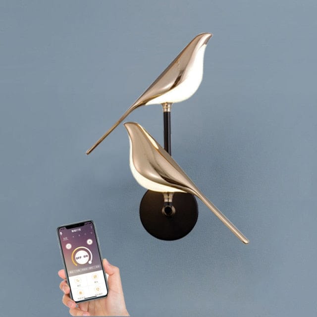 Gold Plated Bird LED Wall Lamp