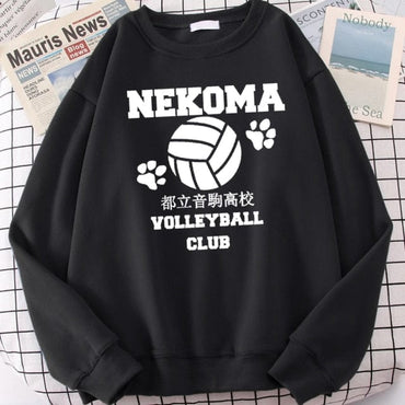 Volleyball Anime Print Fleece Sweatshirts