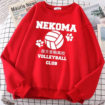 Volleyball Anime Print Fleece Sweatshirts