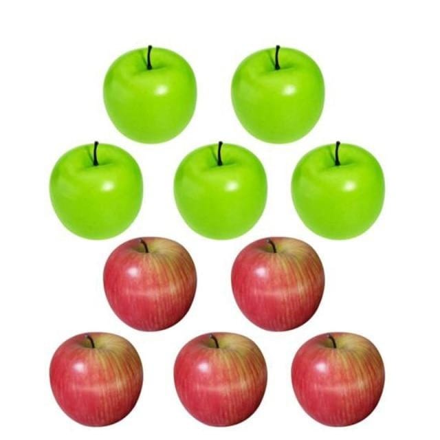 10pcs/set Large Artificial Red Green Apples