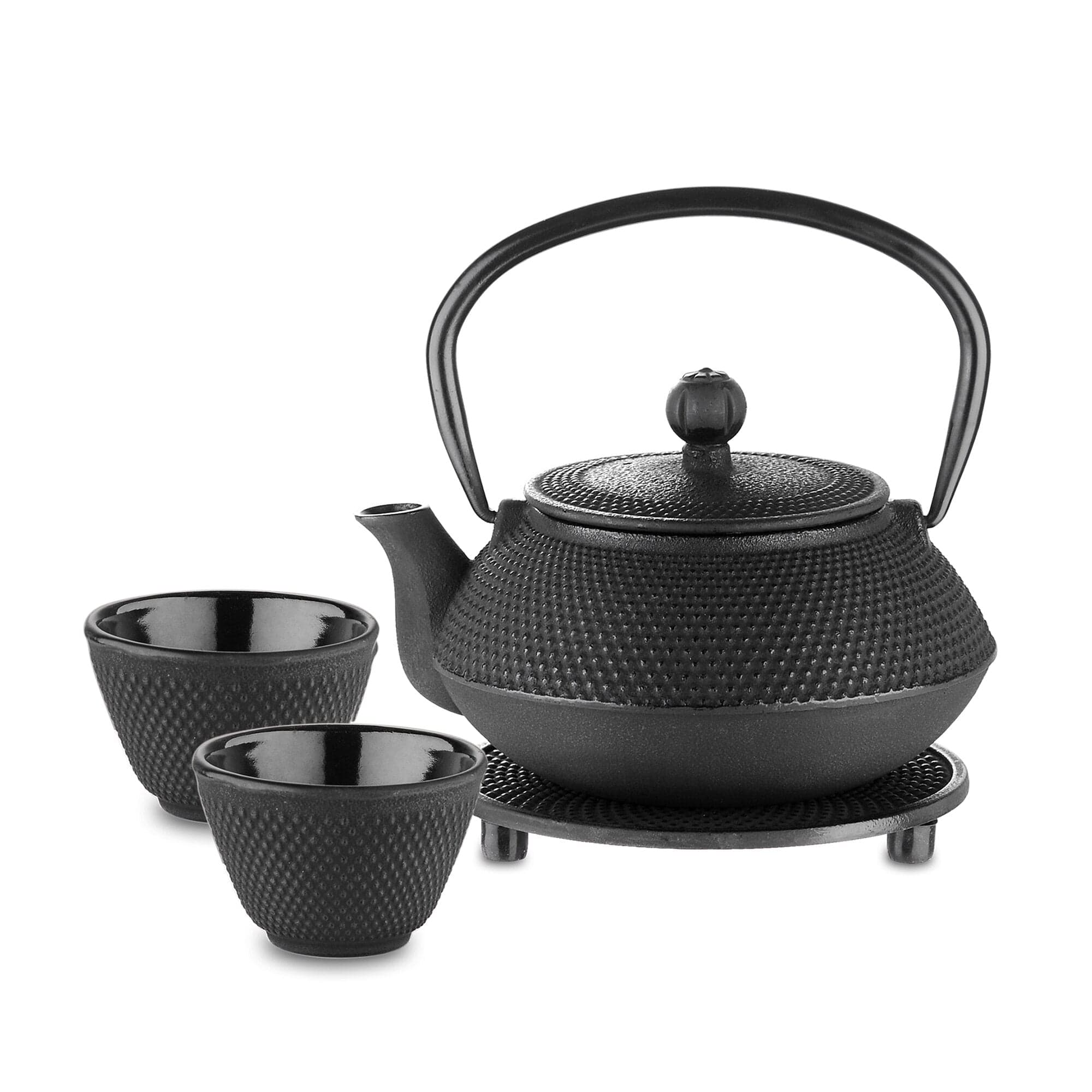 Antique Japanese Style Cast Iron Teapot Set