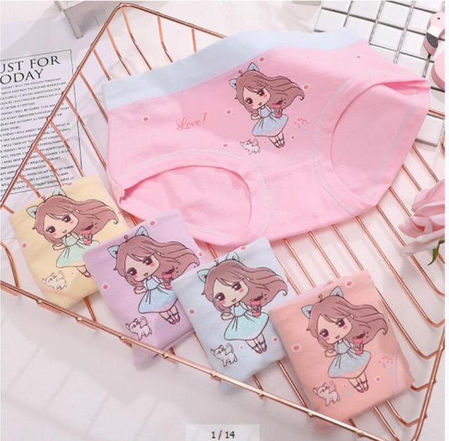 4pcs/lot Girls Cartoon Underwear