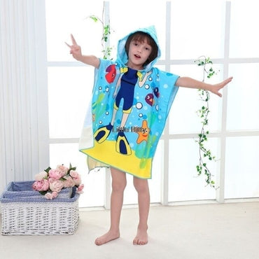 Cartoon Printed Girls Bath Robes