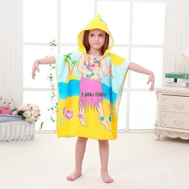 Cartoon Printed Girls Bath Robes