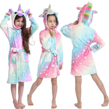 Winter Kids Unicorn Night Gowns