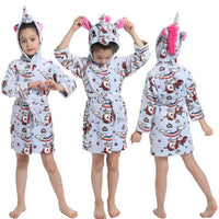 Winter Kids Unicorn Night Gowns