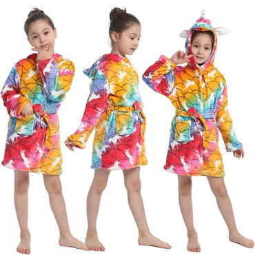 Winter Kids Unicorn Night Gowns