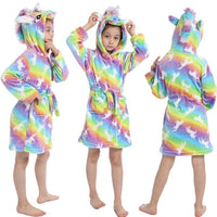 Winter Kids Unicorn Night Gowns