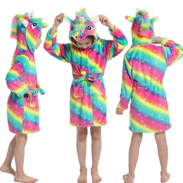 Winter Kids Unicorn Night Gowns