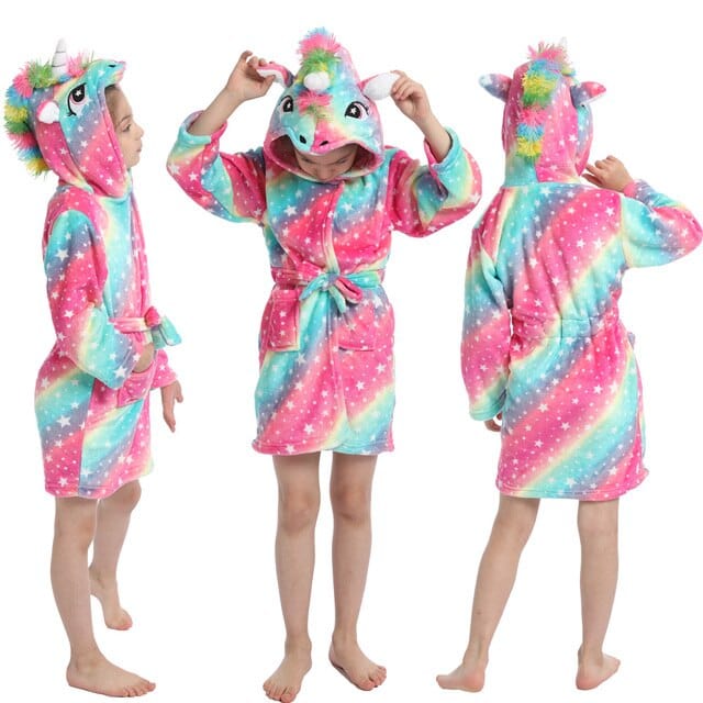 Winter Kids Unicorn Night Gowns