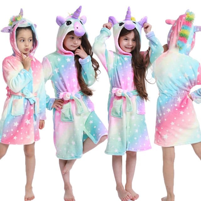 Winter Kids Unicorn Night Gowns