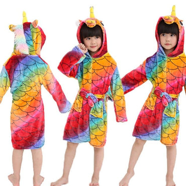 Winter Kids Unicorn Night Gowns