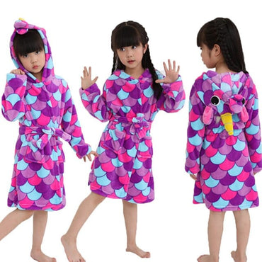 Winter Kids Unicorn Night Gowns