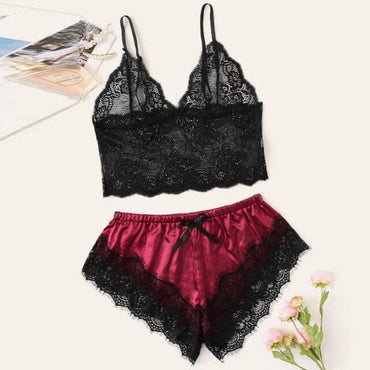 3 Piece Faux Silk Pyjama Set