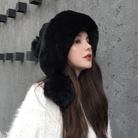 Woolen Faux Fur Plush Winter Hat