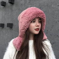 Woolen Faux Fur Plush Winter Hat