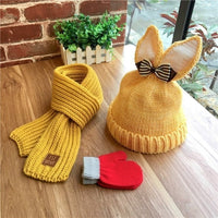 Little Girl Cartoon Winter Hat Scarf Glove Set