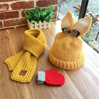 Little Girl Cartoon Winter Hat Scarf Glove Set
