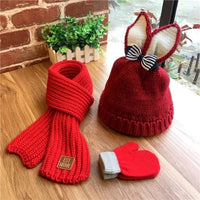 Little Girl Cartoon Winter Hat Scarf Glove Set