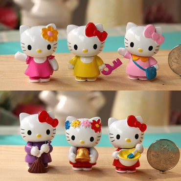 6pcs/set Hello Kitty Doll Anime PVC Cosplay