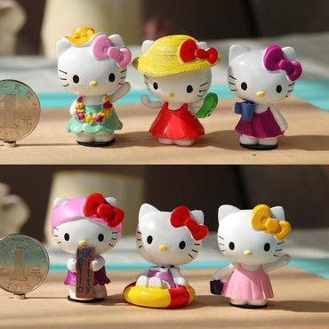 6pcs/set Hello Kitty Doll Anime PVC Cosplay