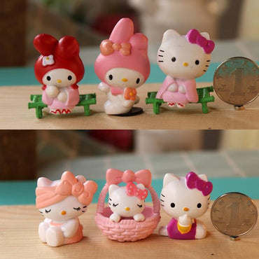 6pcs/set Hello Kitty Doll Anime PVC Cosplay