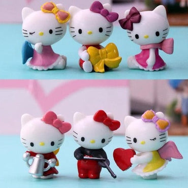 6pcs/set Hello Kitty Doll Anime PVC Cosplay