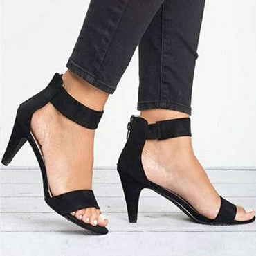 Open Toe Suede Ladies High Heels