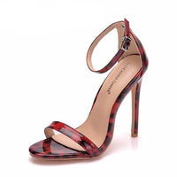 Thin Sexy Solid Peep Toe Buckle Strap High Heel Pumps