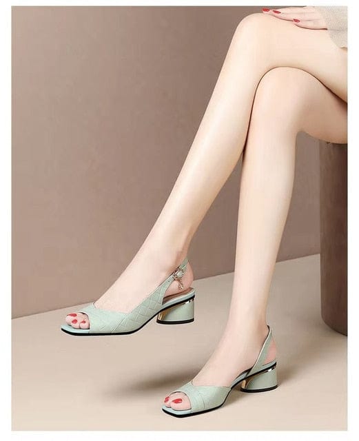 Peep Toe Light Weight Casual Heel Shoe