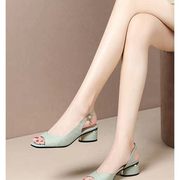 Peep Toe Light Weight Casual Heel Shoe