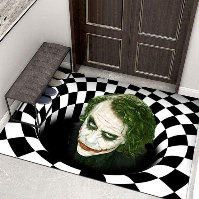 3D Scary Clown Trap Visual Carpet Cover