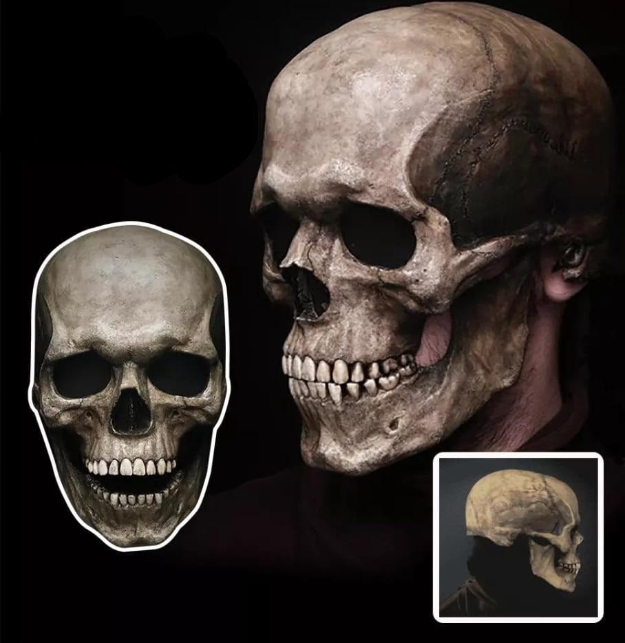 Movable Jaw Skull Mask Halloween Costume