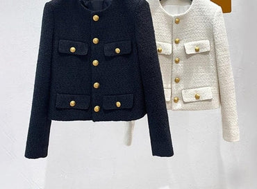 Designer Tweed Black Cosaco Outerwear