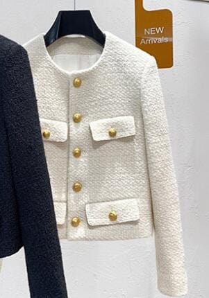 Designer Tweed Black Cosaco Outerwear