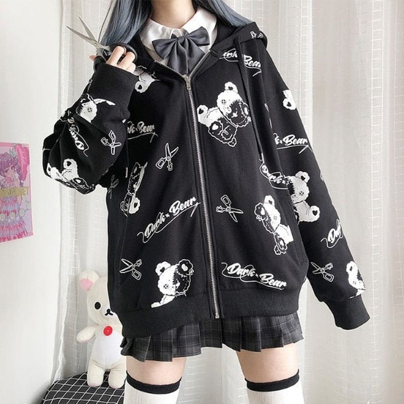 Gothic Long Sleeve Hooded Sweat Top