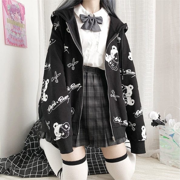 Gothic Long Sleeve Hooded Sweat Top